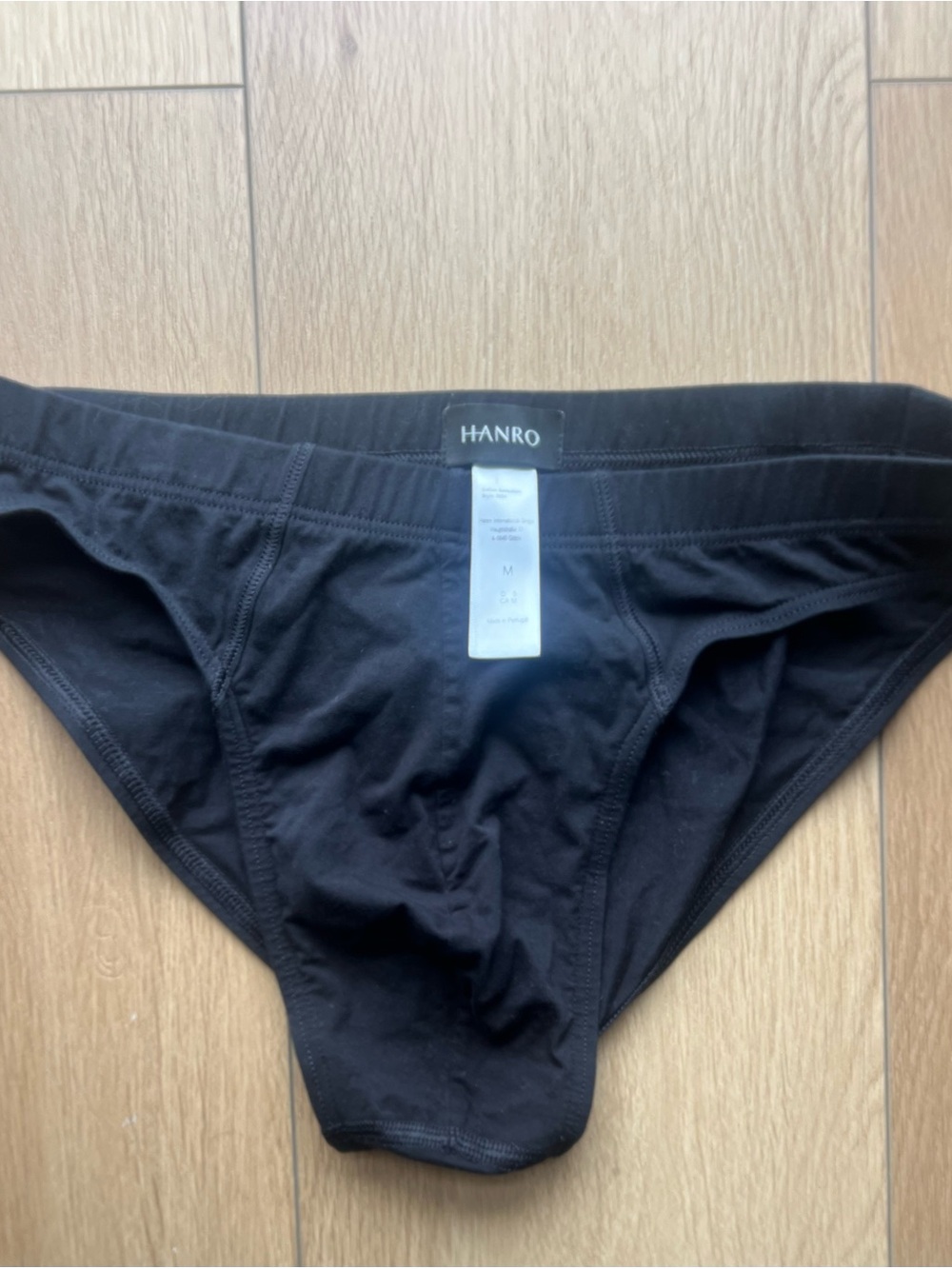 Hanro Superior Black Cotton Brief Size M
